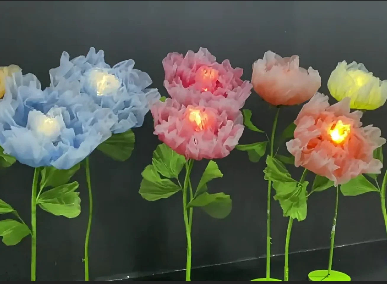 Silk Flower Automatic Opening Closing Mechanical Artificial Flowers Wedding Event Stage Window Layout Christmas Party Home Decor
