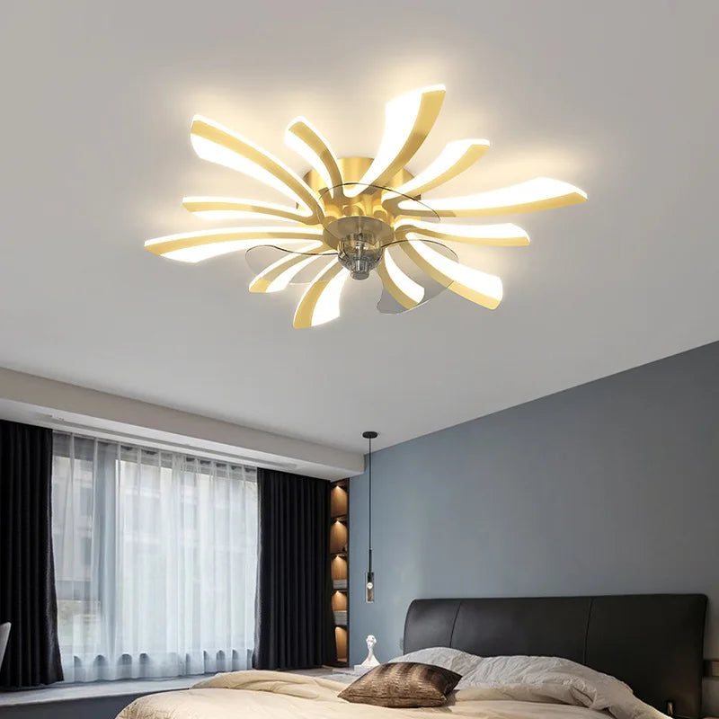LED Modest Ceiling Pendant Lamps with Remot Control Living Dining Table Room Bedrooms Home Decor Hanging Fan Lighting Fixtures