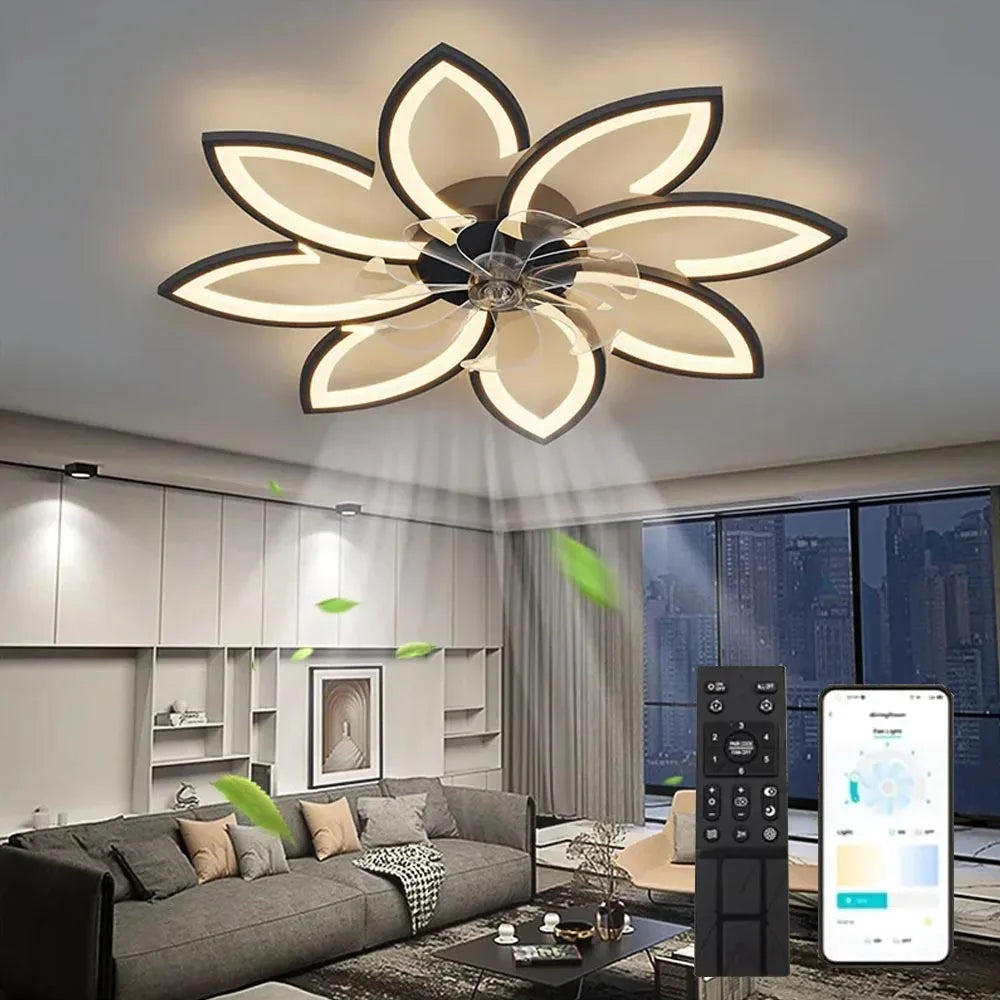 LED Modest Ceiling Pendant Lamps with Remot Control Living Dining Table Room Bedrooms Home Decor Hanging Fan Lighting Fixtures